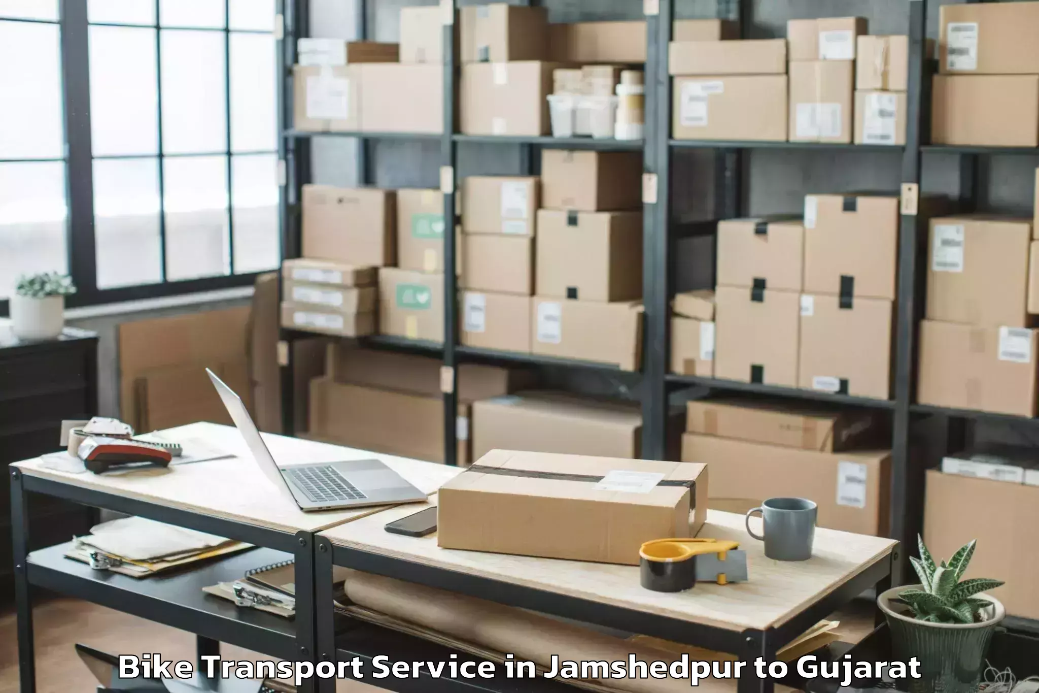 Top Jamshedpur to Porbandar Bike Transport Available